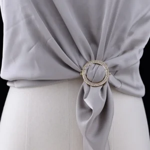 1x Fibbia Regolabili Cerchio Scialli Sciarpe Multifunzione Elegante ARGENTATO