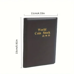 1x Album monete nero 120 slot collezione distintivi rame