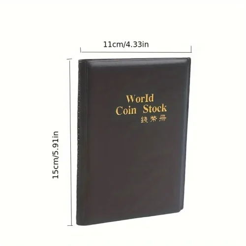 1x Album monete nero 120 slot collezione distintivi rame