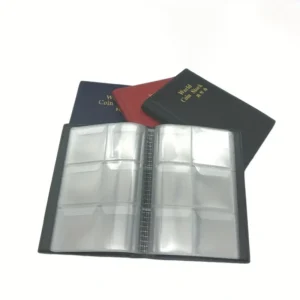 1x Album monete nero 120 slot collezione distintivi rame