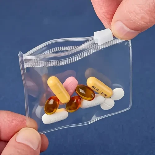 10x Sacchetti cerniera plastica trasparente pesca perline accessori