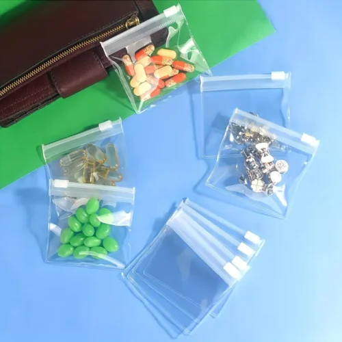 10x Sacchetti cerniera plastica trasparente pesca perline accessori