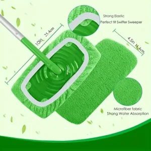 4x Panni ricambio per mop riutilizzabili lavabili assorbenti verde
