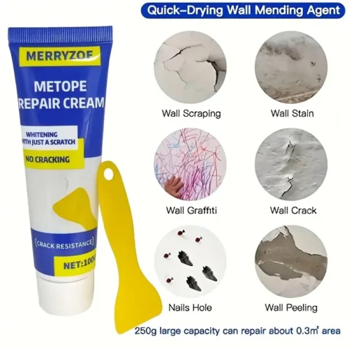 1x Kit riparazione muro pasta raschietto bianco gesso legno