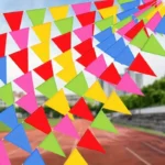 200x bandiere sicurezza triangolari poliestere multicolore decorazioni eventi