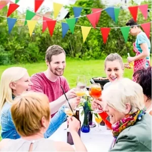 200x bandiere sicurezza triangolari poliestere multicolore decorazioni eventi