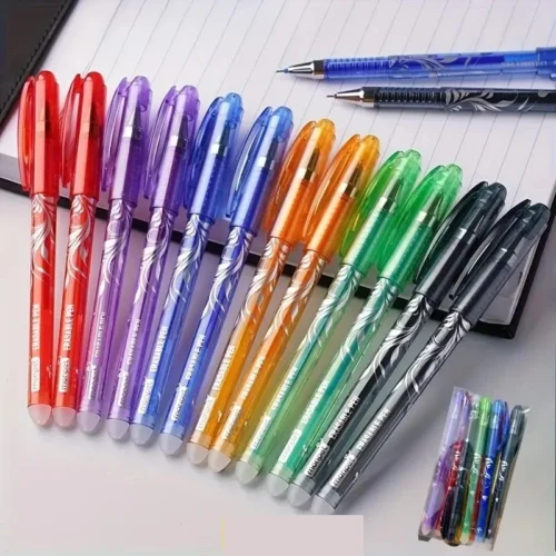 6x penne gel cancellabili multicolore punto medio 0,5mm colori assortiti