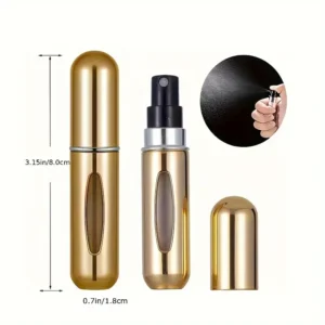 4x atomizzatori portatili 5ml antigoccia spray alluminio colore casuale