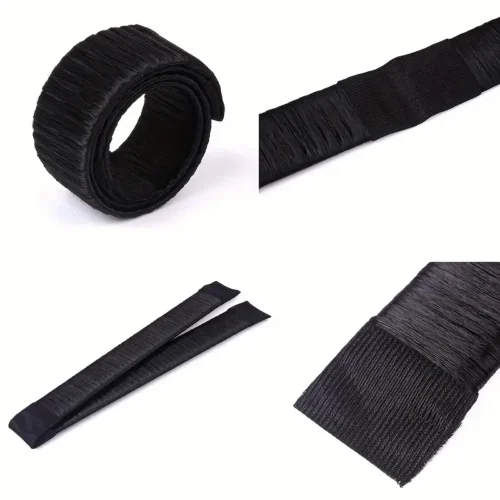 1x strumento creare chignon nero twist modello donut parruca sintetica nero