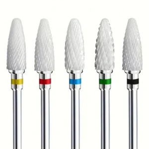 5x set ceramica tungsteno carburo unghia trapano elettrico manicure fresa