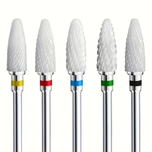5x set ceramica tungsteno carburo unghia trapano elettrico manicure fresa