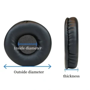 2x auricolari pelle PU proteina rivestimento universale 70mm spugna nera