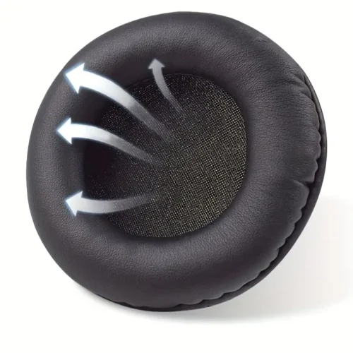 2x auricolari pelle PU proteina rivestimento universale 70mm spugna nera