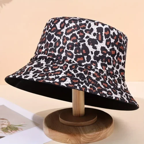 1x cappello pescatore stampa leopardo neutro attività outdoor