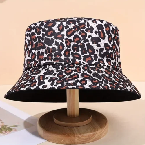 1x cappello pescatore stampa leopardo neutro attività outdoor