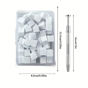 100x kit nail art ombre spugne bianche pennello penna presa fai-da-te