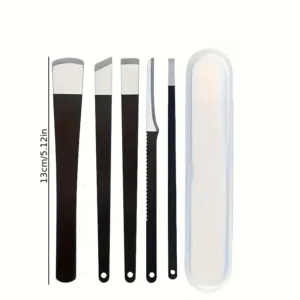 5x strumenti pedicure acciaio inox calli scatola conservazione professionale