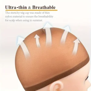 10x cappucci parrucche nylon elasticizzato colori marrone chiaro marrone
