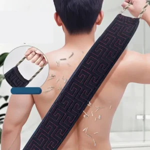 spazzola esfoliante schiena manico lungo grana ghiacciata nera