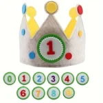 cappello compleanno feltro verde regolabile leggero foto feste decorazione