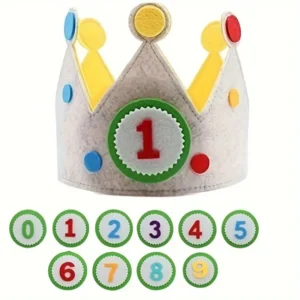 cappello compleanno feltro verde regolabile leggero foto feste decorazione