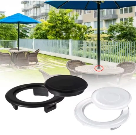 1x anello foro ombrello tavolo plastica NERO resistente design rinforzato