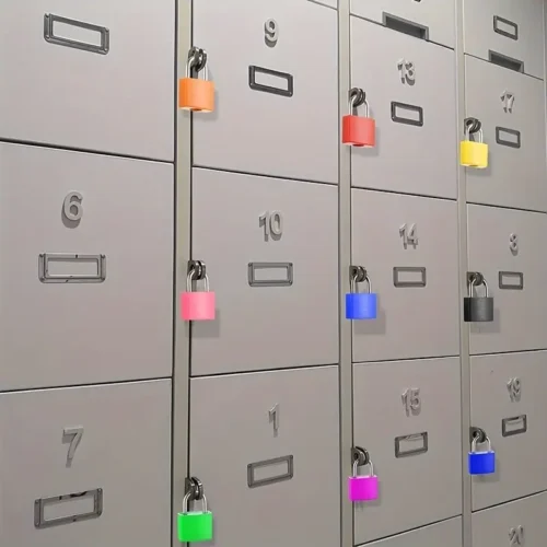 Set 4 piccoli lucchetti rame con chiave bagagli zaini fitness regolabili