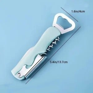 Apribottiglie portatile nero acciaio inox multifunzione vino birra tappi morbidi