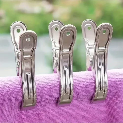 8pz mollette bucato acciaio inox antivento impugnatura larga resistenti