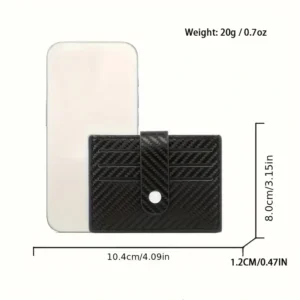 Portafoglio pelle sintetica NERO fibra carbonio business chiusura fibbia unisex