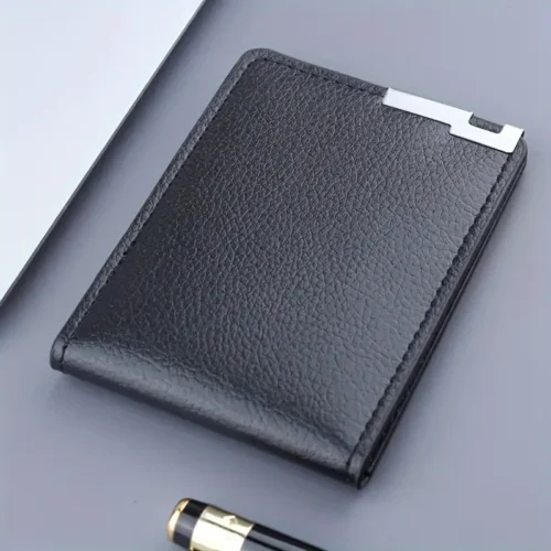 Porta patente nero uomo design auto pelle sintetica elegante con accenti dorati