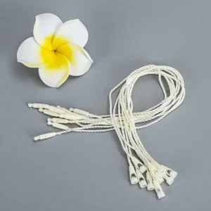 50pz perline bianche corda cera alta qualità etichette appendere abiti