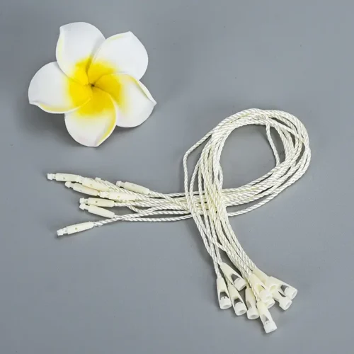 50pz perline bianche corda cera alta qualità etichette appendere abiti