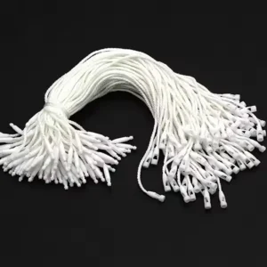 50pz perline bianche corda cera alta qualità etichette appendere abiti