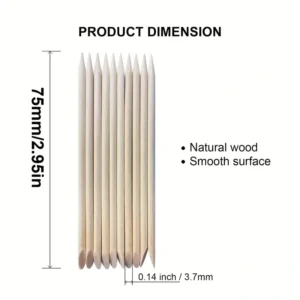 100pz spingicuticole unghie legno arancione ipoallergenico manicure pedicure