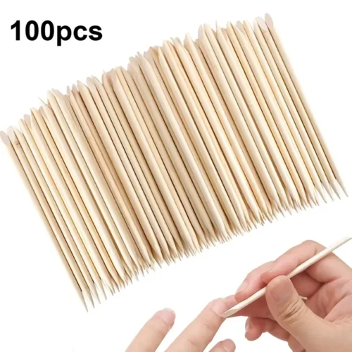 100pz spingicuticole unghie legno arancione ipoallergenico manicure pedicure