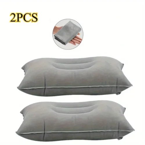 2pz cuscino gonfiabile collo lombare ufficio auto campeggio microfibra lavabile