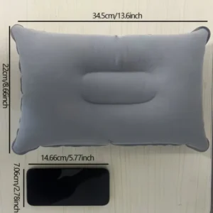 2pz cuscino gonfiabile collo lombare ufficio auto campeggio microfibra lavabile