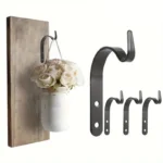 Set 4 ganci singoli ferro nero appendi cestini lanterne pareti