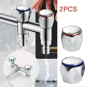 2pz maniglie rubinetto plastica rosse blu