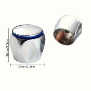 2pz maniglie rubinetto plastica rosse blu