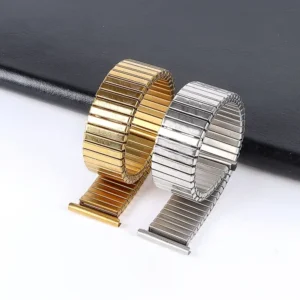 Cinturini acciaio inox argentato 18mm orologi uomo elastici deployante