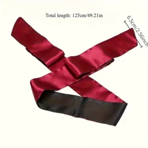 1x satin blindfold sonno morbido seta rosso nero privazione sensoriale