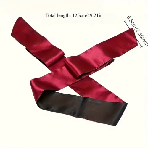 1x satin blindfold sonno morbido seta rosso nero privazione sensoriale
