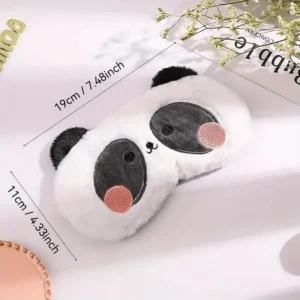 Maschera sonno panda peluche morbido unisex regolabile sollievo insonnia