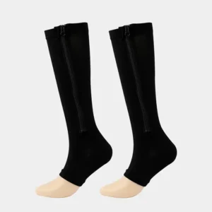 Calzini compressivi senza dita cerniera laterale nero taglia S/M nylon