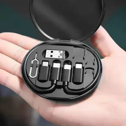 1x cavo USB C a USB C nero 5in1 60W ricarica rapida adattatori OTG scatola