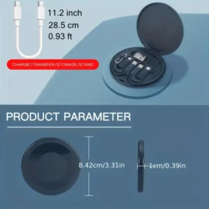 1x cavo USB C a USB C nero 5in1 60W ricarica rapida adattatori OTG scatola