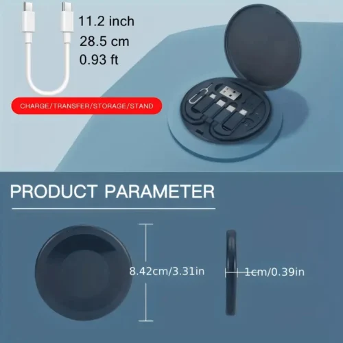 1x cavo USB C a USB C nero 5in1 60W ricarica rapida adattatori OTG scatola