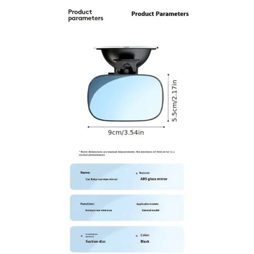 Specchio retrovisore 9D vetro reale ventosa HD istruttori guida veicoli